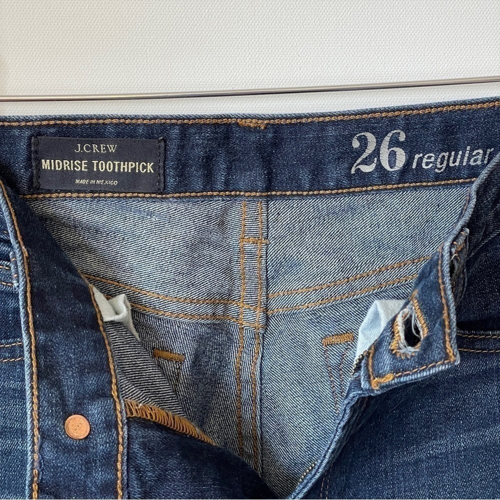 J. Crew Mid-Rise Dark Wash Toothpick Skinny Jeans - Picture 5 of 5